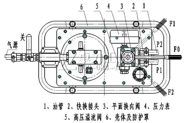 氣動(dòng)錨索張拉機(jī)具氣動(dòng)泵結(jié)構(gòu)圖