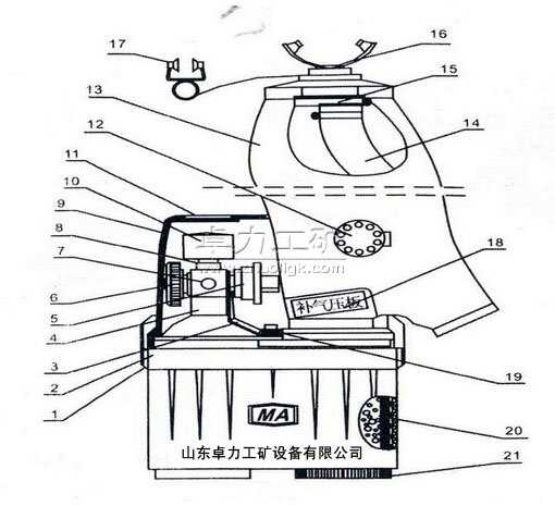 ZYX45隔絕式壓縮氧自救器結構圖